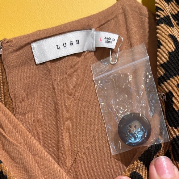 Lush Leopard Print Asymmetrical Dress - Black and Brown - Picture 7 of 10